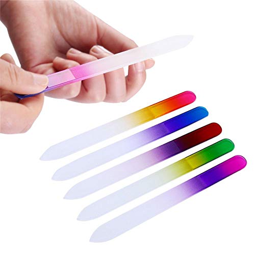 20 Pcs Glass Nail File Bulk With Plastic Sleeve, Crystal Fingernail Files Set, Double Sided Finger Nail Files, Professional Manicure Nail Care, Christmas Stocking Stuffers Gifts For Women Girls #TOP5