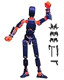 JEXOWIQ 1 pieza Figura De Acción T13, figuras, Muñeco Robot Articulado T-13 Figura De Acción Robot T13 Decoración De Escritorio para Los Amantes De Los Juegos De Juguete(Azul anaranjado)