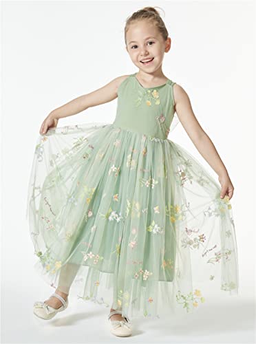 2Bunnies Girl Enchanted Floral Embroidered Tulle Flower Lace A-Line Garden Party Flower Girl Dress4