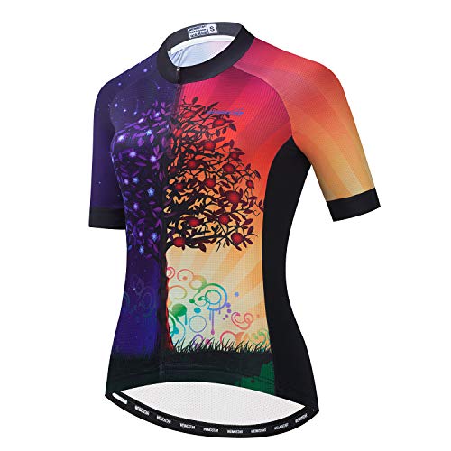 Cycle Jersey Women Triathlon top Women MTB Road Biking Shirt Bicycle Short Sleeve Outfit Cyclcing Clothes Tree L