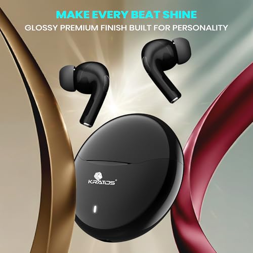 Image of Kratos TW02 Ear Buds Wireless with 30H Playtime, Noise Isolation & Clear Calls, Bluetooth Earbuds with Voice Assistant, Ear Buds with Bluetooth V 5.3 & with Type C Fast Charging, IPX5 TWS Earphones
