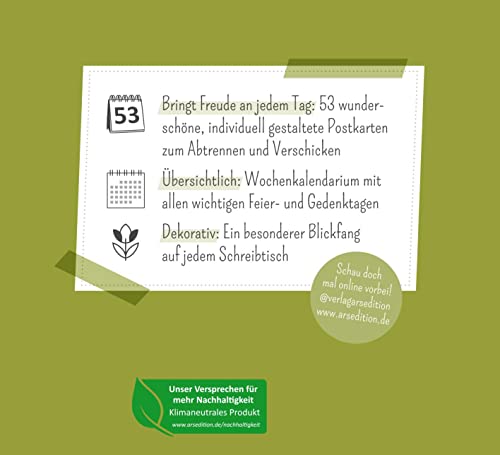 Postkartenkalender Irische Segenswünsche 2024, Teal/Turquoise Green - Image 3