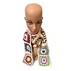 ALLHANDMADE Women Granny Square Warp Cable 100% Handmade Knit Mixed Color Long Scarf (1) #3