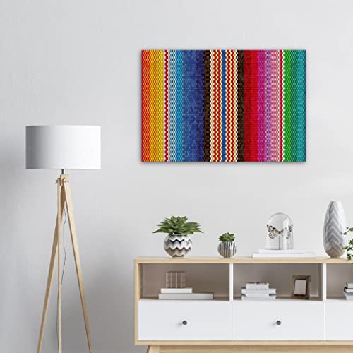 Art mural abstrait premium : luxueuse toile encadrée Séquence colorée format 70 x 100 cm