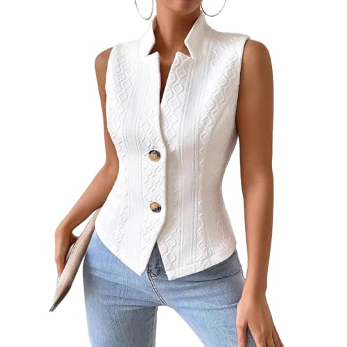 Gilet rétro chic col en v tailleur sans manches haut de gamme noir