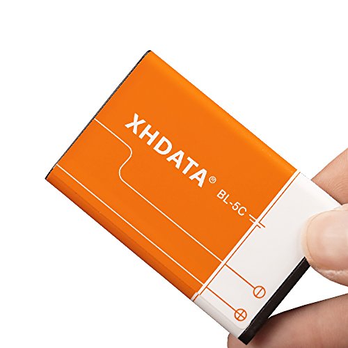 Image of XHDATA BL-5C Battery 3.7V 1000mAh Rechargeable Battery Large Capacity for Radio for Home with Current Protection 2 Pieces (Orange)