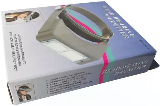 Headband Magnifier MG81007-B 1.5X 2X 2.5X 3.5X Hands Free Magnifying Glass - Optical Instruments