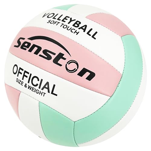 Senston Volleyball mit Pumpe Größe 5, Wasserfest Softball Ball für Anfänger, Outdoor Beachvolleyball für Beach, Pool und Strand