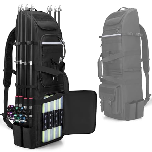 Rexmica Fishing Backpack Holds 8 Rods