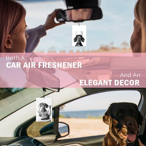 Image of Funny Bathroom Dachshund Car Air Freshener 4Pcs, Weiner Dog Gifts for Women Men Air Freshener for Bathroom Car Interior Closet Drawer Books, Dachshund Doxie Gifts Car Mirror Decor Hanging