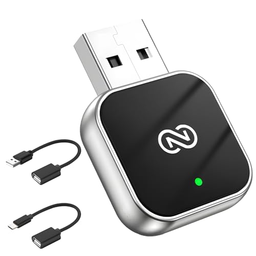 Adaptateur CarPlay sans Fil 2-en-1 pour CarPlay et Android Auto, Double Interface USB-C/USB-A Plug...