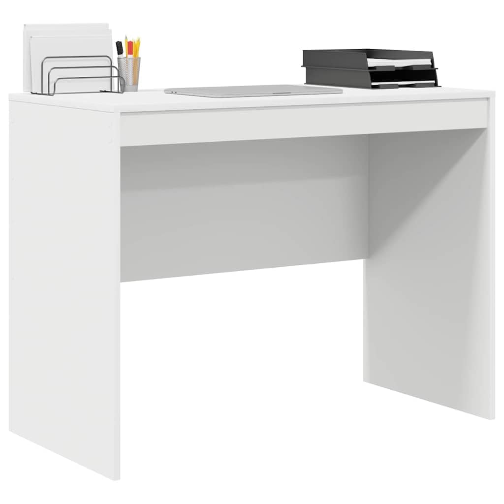 vidaXL Desk White 100 x 50 x 76 cm, Compact Desk, Modern Style, Ergonomic Workspace, Functional Writing Table, Durable Indoor Furniture for Small Rooms