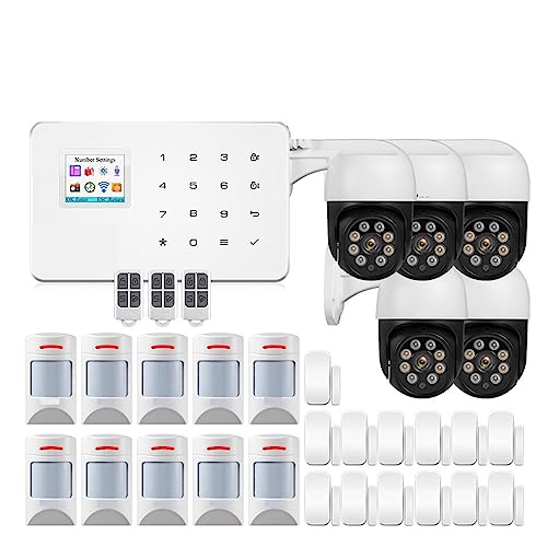 Sistemas Alarma Hogar W181 WiFi gsm Alarma Home Kit Sistema de Alarma Soporte Smart Life Sensor Movimiento Detector Puerta Sirena Cámara IP(Kit 2)