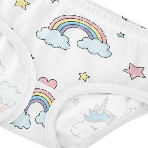 Cotton Toddler Girls Underwear Cartoon Cute Rainbow Horses White Cute Panties Girl Bright Briefs Underpants 2t4