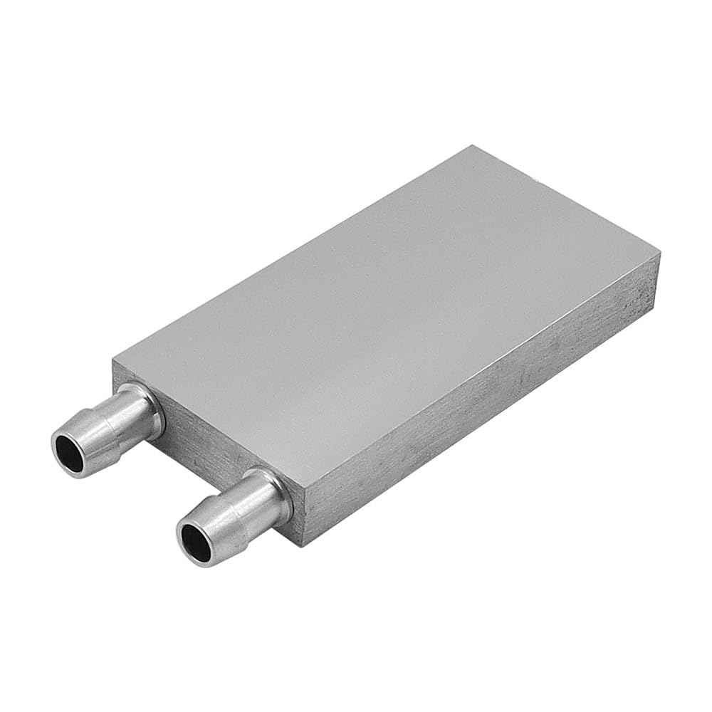 Bloque de refrigeración por Agua de Aluminio de 2 Piezas, Cabezal endotérmico intercambiador refrigerado por Agua de Aluminio para disipador térmico del radiador de gráficos de CPU (40 x 80 mm)