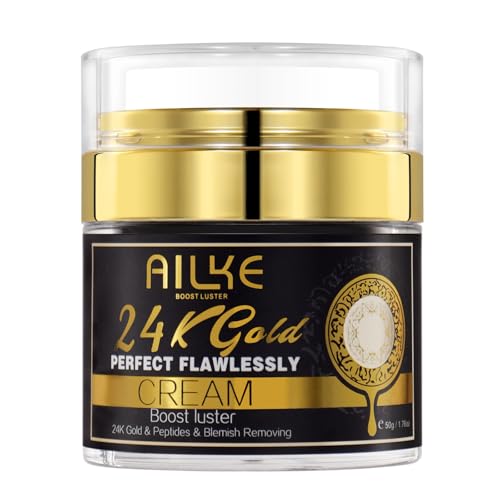 AILKE 24K Gold Perfect Flawlessly Face Cream, Whitening, Reduce Blemishes, Melanin, Improve Dull Skin, With Glutathione Vitamin C, 50ml (Pack of 1)