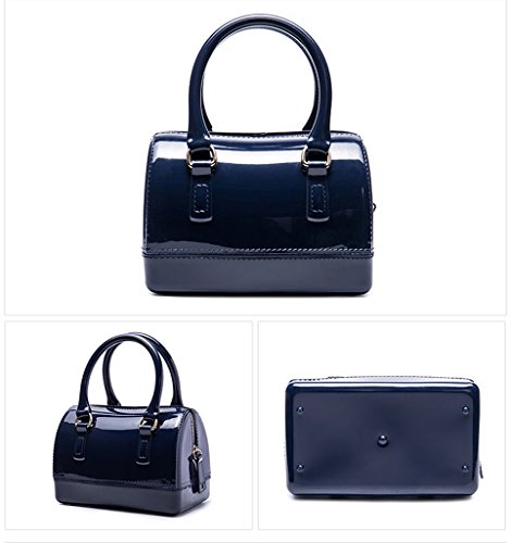 Image of Ladies Summer Jelly Pillow-shaped Top Handle Handbag Candy Color Transparent Crystal Purse