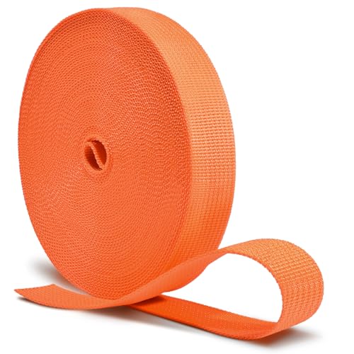 Image of CooBigo 12 Yards Webbing 1 inch & 1.5 inch & 2 inch Polypropylene Webbing Strap 1 Inch 1.5 Inch 2 Inch Wide Webbing Strapping for Bags /Lawn Chair /Pool Solar Cover DIY Crafting
