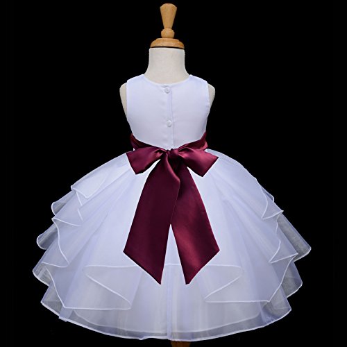 ekidsbridal Organza White Flower Girl Dresses Baptism Dress Pageant Dresses 4613s3