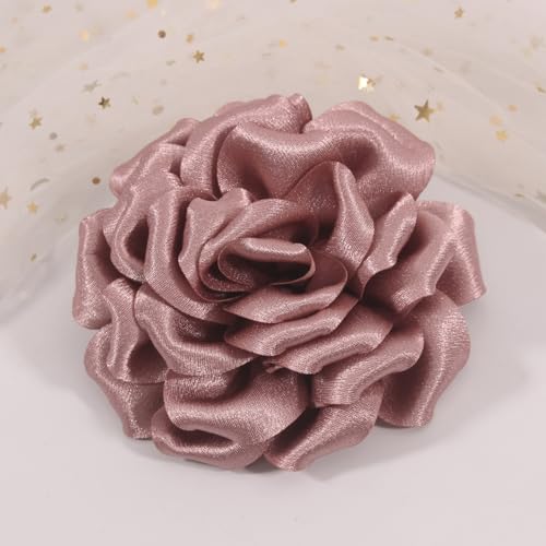 Image of 4.3 inch Red Rose Hair Clip Large Flower Brooches for Women | Charming Flowers Pins for Clothes | Turn Heads with Stylish Rose Hair Clip Flower Brooch Pin for Clothes & Clips for Woman