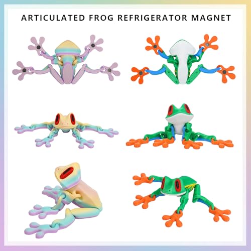 Set de 2 ranas imantadas articuladas decorativas 3D miniatura 3