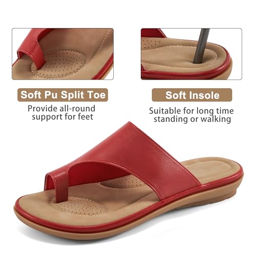 Image of Reimferce Summer Flat Sandals for Women: Comfortable Walking Dressy Slides for 2026 - Ladies Orthopedic Casual Shoes Indoor Outdoor