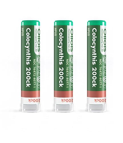 OLLOIS Colocynthis 200ck Organic, Lactose-Free, Vegan, Homeopathic Medicine, 80 Pellets (Pack of 3)
