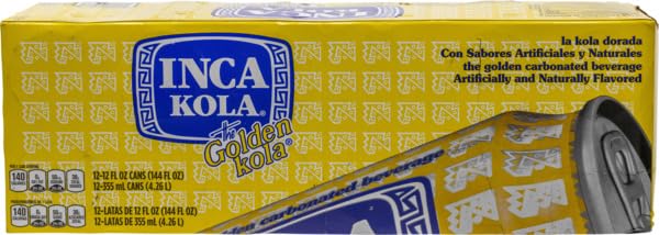 Inca Kola Golden Carbonated Soda, 12 fl oz Cans, 24 Count