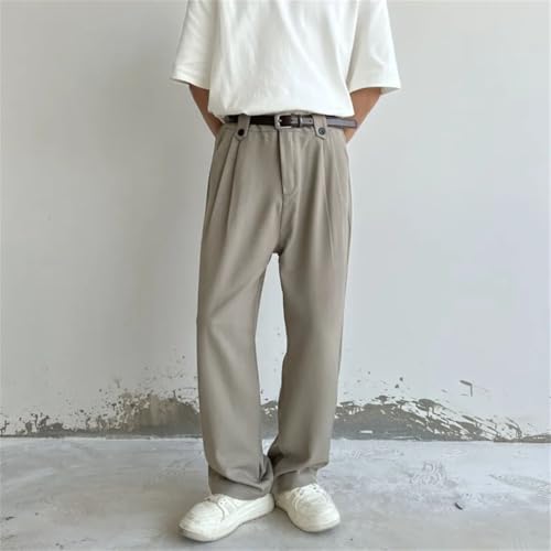 Men Suit Pants Korean Loose Straight Wide Leg Pants Office Trousers3