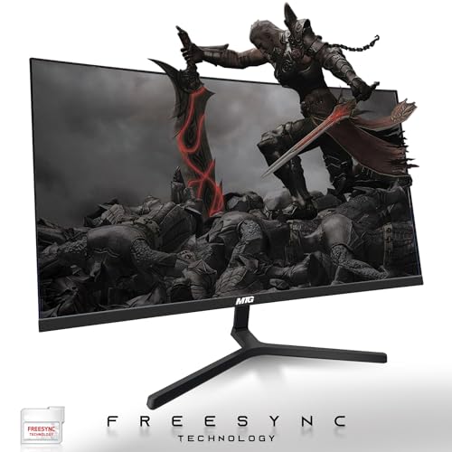 Image of MTG Dual 27 inch Curved Monitor Full HD 1080P Frameless Screen, HDMI DP USB Audio, Low Motion Blur, VESA Mount, RGB Keyboard Mouse Combo, Computer Monitor for Gaming, Home and Office