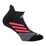 adidas Tennis Traxion Single No Show Socks, Black/Shock Red/Onix/White, Medium