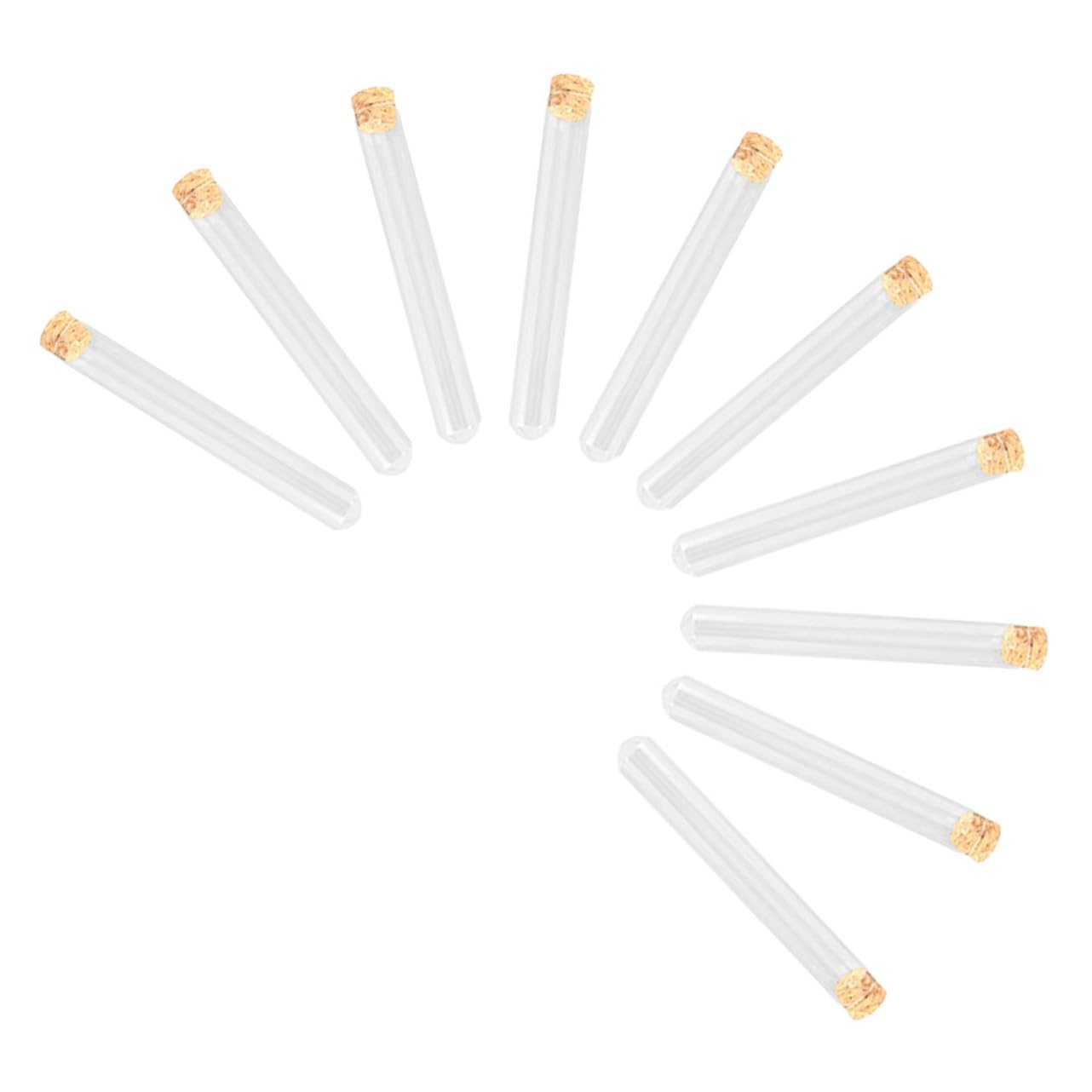 Zerodeko 5 Set Provetta Tappi A Forma Di Chiaro Misurazione Borosilicato Terrarium Jar Provette Contenitori Per Confettata Flaconi Campione Fiala Da Centrifuga Di Legno 10 Pezzi * 5