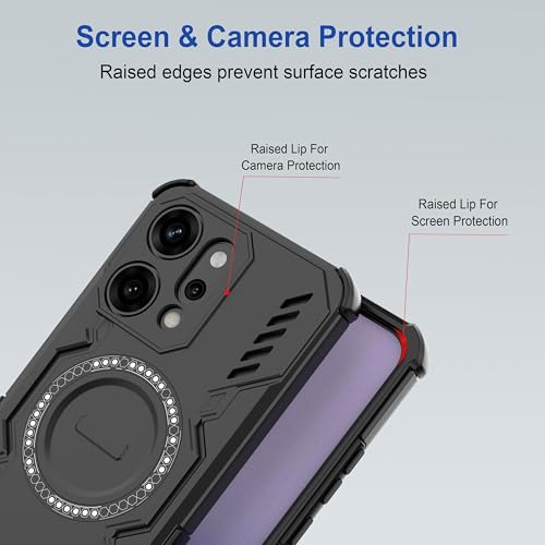 Image of Zapcase Back Case Cover for Oppo Reno 14 Pro 5G | Magnetic Case with Built-in Metal Ring | Supports MagSafe Charger, Wallet & Car Mount | Shockproof Hybrid PC + TPU | Black