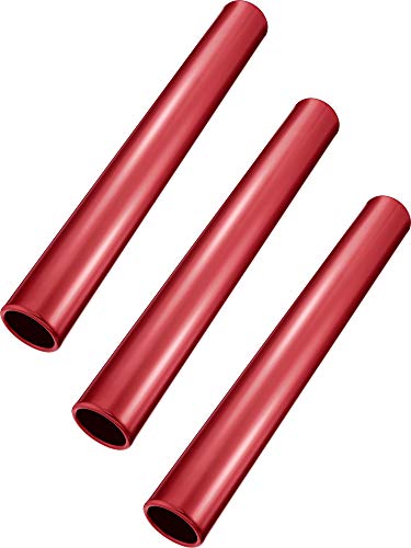 Zhehao 3 Pcs Aluminum Track Field Relay Baton Race Batons Equipments Running Track Relay Batons Suitable for Sports Outdoor Practice Athlete Students Office Field Race Tools(Red)