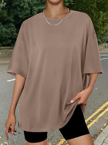 Image of Trendy Queen Womens Oversized T-Shirts Short Sleeves Workout Tops | Casual Summer Gym Tees Plus Size Fashion Clothes 2026