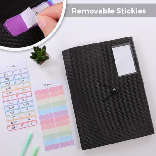 SKYDUE Organizador de arquivos sanfonado com 13 bolsos - Pasta de arquivo expansível para papel tama