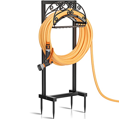 Gayuteay Garden Hose Holder - Upgraded Water Hose Holder Holds 150-Feet Hose, Freestanding Heavy Duty Metal Hose Stand Detachable Design, Sturdy Outdoor Garden Hose Storage Rack For Outside Yard Lawn #TOP4