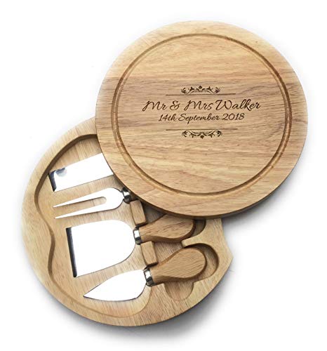 Rutherfords Gifts Personalised Cheese Board - Engraved Wedding Birthday Gift