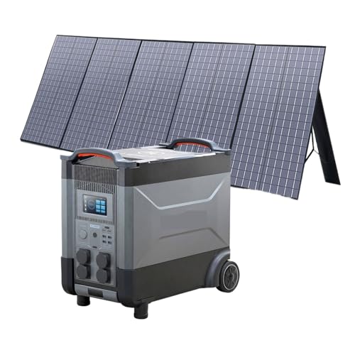 �\�[���[���d�@ R4000 400W �\�[���[�p�l���A4 X 4000W (6000W �T�[�W) AC �R���Z���g�A3600Wh �|�[�^�u�����d���t�� �y�ʁE�|�[�^�u��