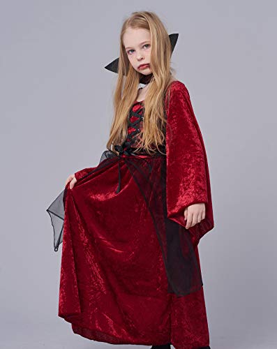 Ikali Girl Vampire Costume Outfit, Princess Fancy Dress Up Gown For Halloween Party #TOP3