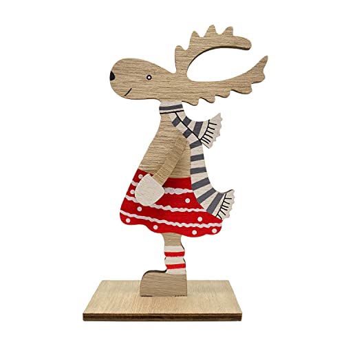 Oblique Unique® Holz Rentier Elch Aufsteller Deko Weihnachten...