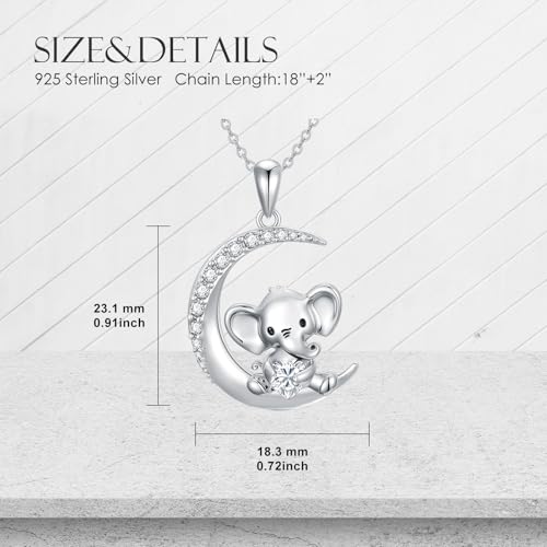 Image of PROESS Animal Birthstone Necklace 925 Sterling Silver Otter /Axolotl /Hippo /Elephant /Dachshund /Monkey /Red Panda Pendant Necklace Animal Birthstone Jewelry Gifts for Women