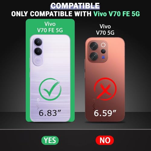 Image of AIBEX Back Cover Compatible for Vivo V70 FE 5G | D10 Tough Armor Case | Sliding Camera Shield | 360 Protection | Kickstand Ring Holder | Military-Grade Bumper Case