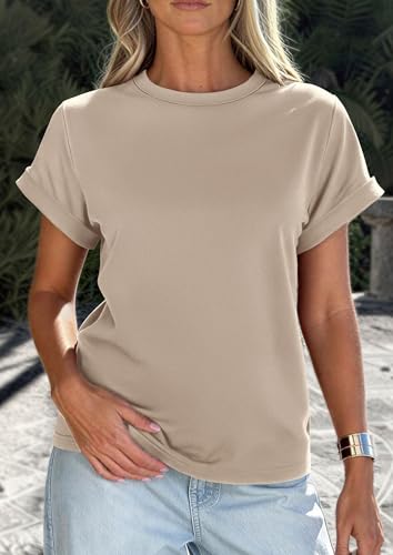 Image of PRETTYGARDEN Womens Summer Tops Short Sleeve Shirts