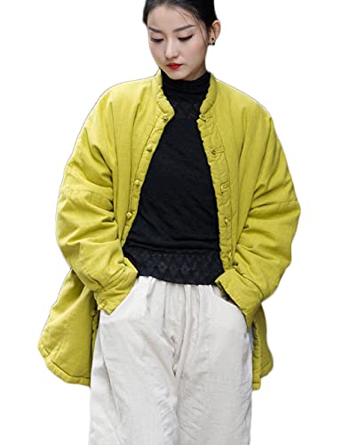 NFYM Women Quilted Jackets Long Sleeve Button Down Lightweight Casual Loose Warm Padded Winter Coat