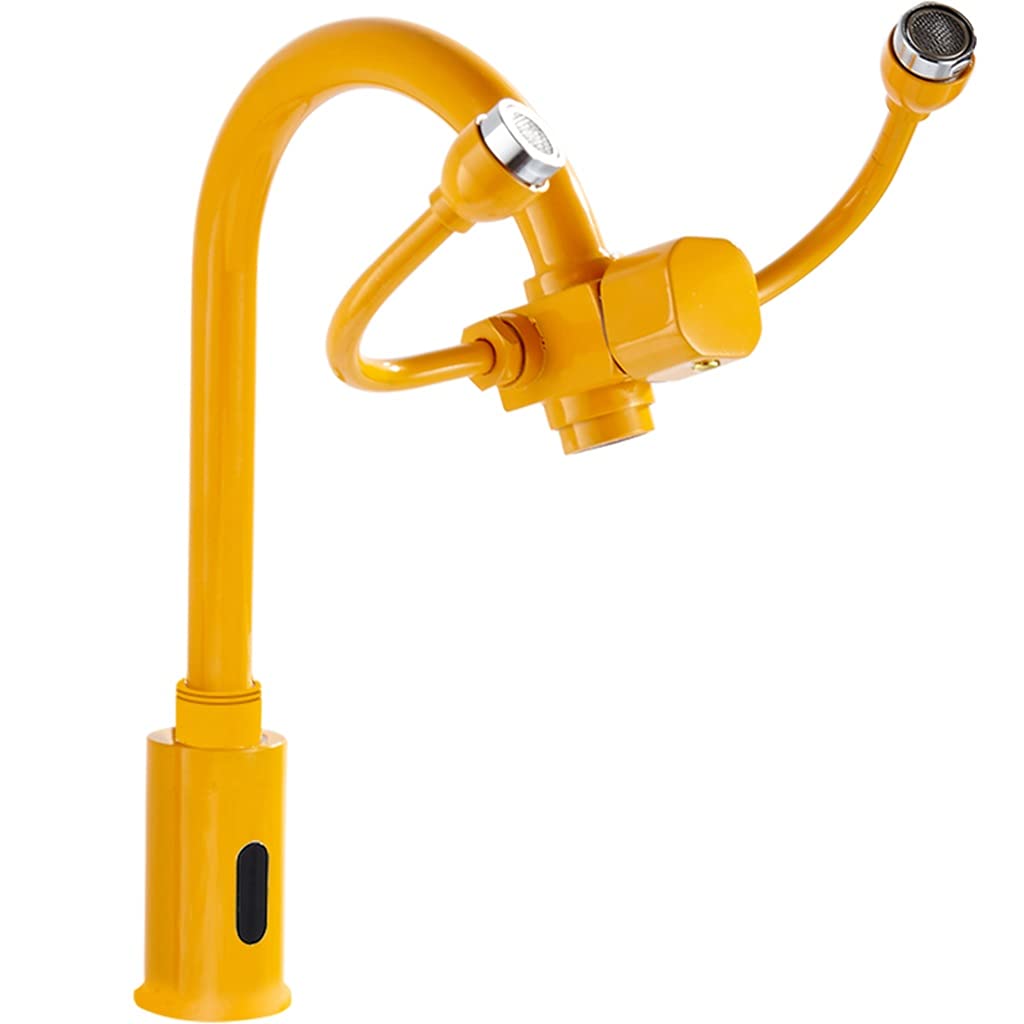 Augendusche für den Notfall, 30 cm, automatisch erkennende Doppelsprühdüsen, Augenduschen-Set zum Waschen von Augen und Gesicht beim Duschen (Farbe: Gelb) (Gelb)