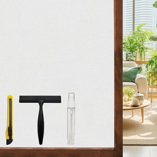Pickhonk Window Privacy Film Bathroom Frosted Glass Window Decoration UV Blocking Reusable Heat Insulation Static Electricity Adsorption Soft Light Living Room Office 17.5 x 78.7 Inch,Pure