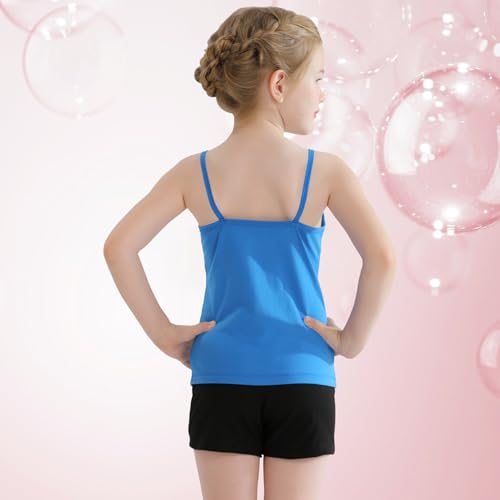 Image of QBK Girls Tank Tops Toddler Camisole Cotton Cami Spaghetti Strap Undershirts for Girls 2T-12Years