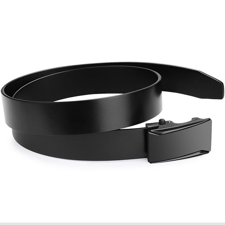 Men's Genuine Leather Belt Men's Automatic Cowhide Belt Men's Business Casual Men's Belt(120cm)2