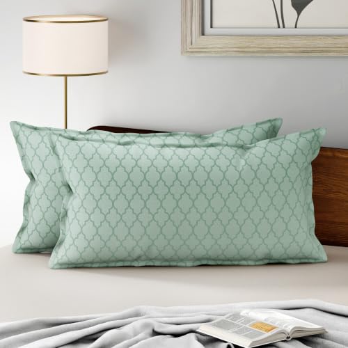 Image of Wakefit 100% Cotton Pillow Cover Set of 2 | 200 TC Soft & Breathable Pillow Cases | King Size 19 x 36 Inch | Skin Friendly, Durable & Gentle Machine Washable | Booke